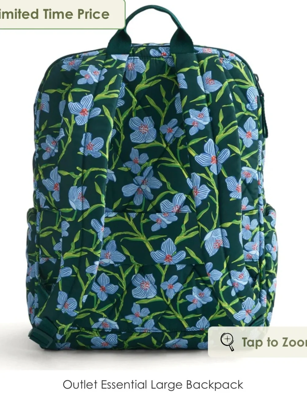 New Vera Bradley Charlotte stems essential large backpack